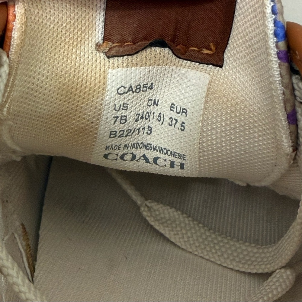 Coach Signature Women's Sneakers Size 7, Brown/Rainbow - Picture 7 of 7
